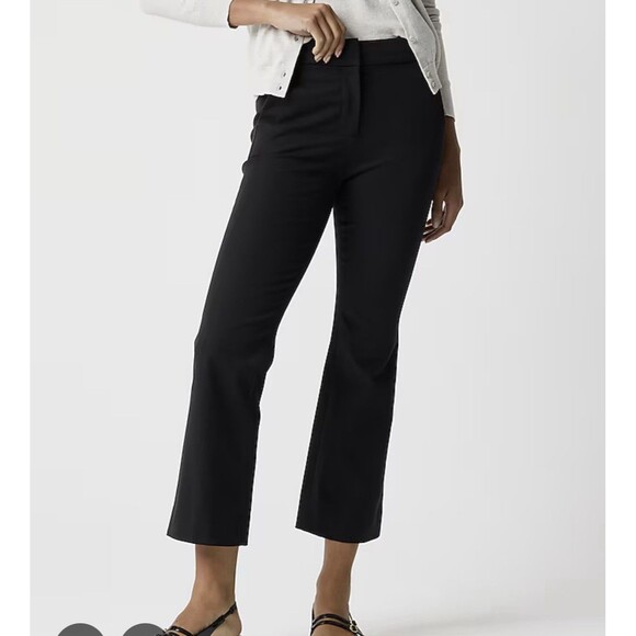 J Crew Kelsey Flare Ankle Pants Size 4  Tall Black NWT Cotton Stretch Work Pant - Picture 1 of 8